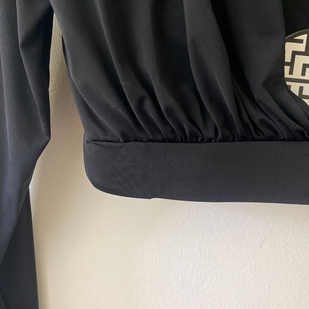 NWT Misha Collection Regina Black Deep V Crop Top - Picture 10 of 10